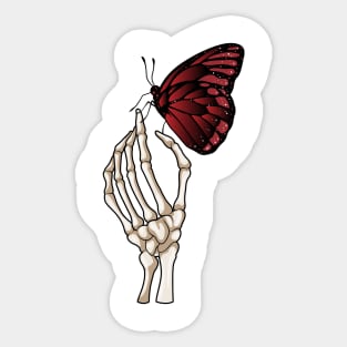 Skeleton Hand Butterfly Sticker